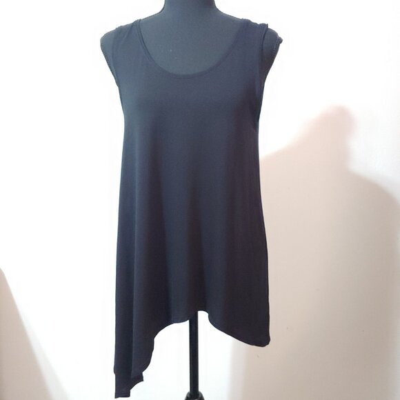 EILEEN FISHER STRETCH ASYMETRICAL TANK TUNIC - Picture 1 of 7